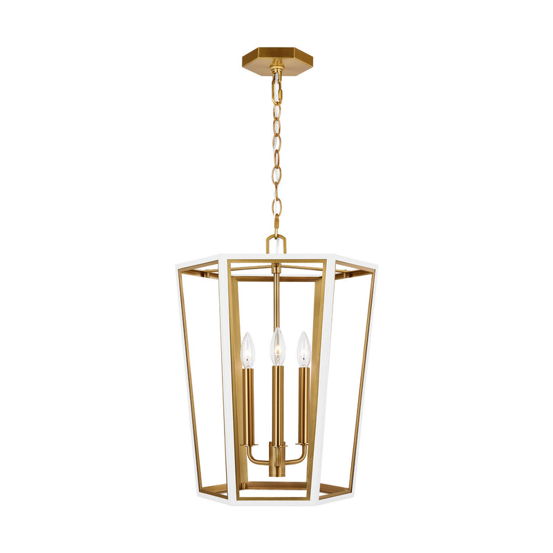 Visual Comfort Studio AC1083MWTBBS Three Light Lantern, Matte White