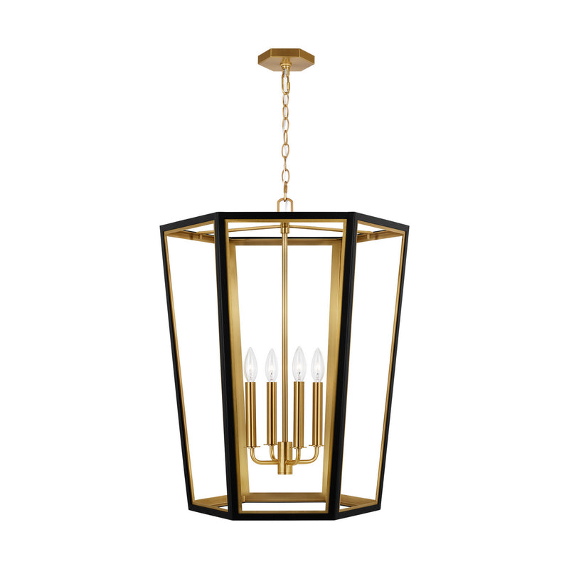 Visual Comfort Studio AC1094MBKBBS Four Light Lantern, Midnight Black