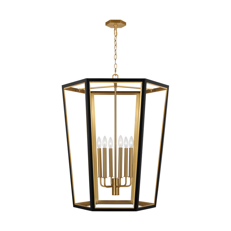 Visual Comfort Studio AC1106MBKBBS Six Light Lantern, Midnight Black