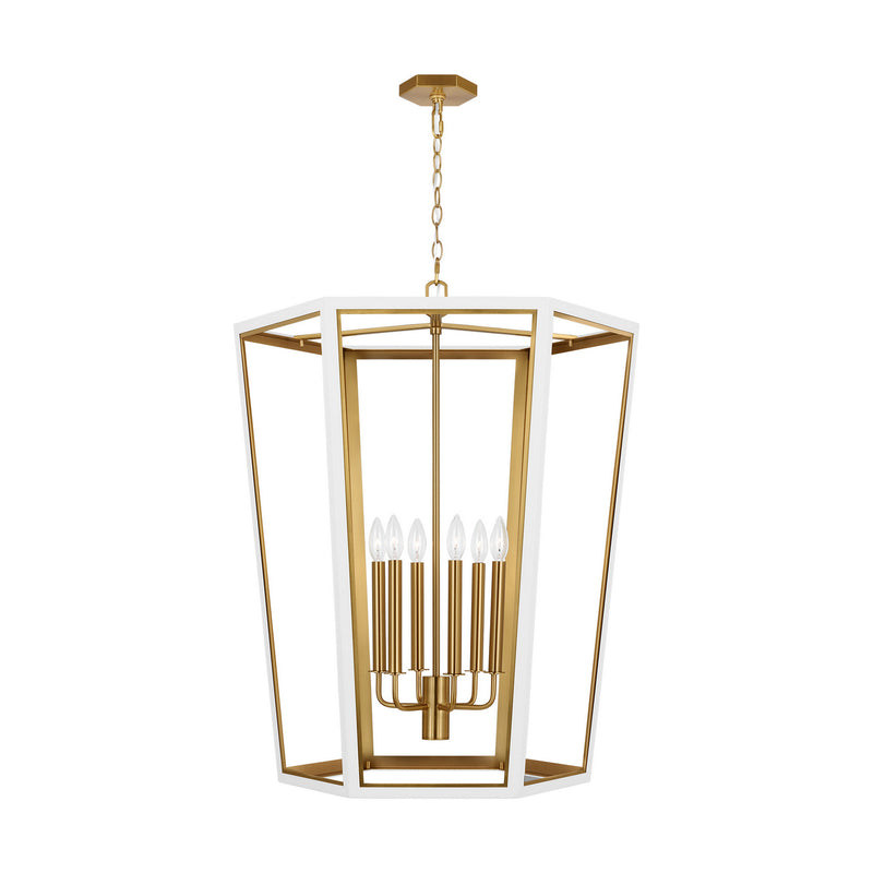 Visual Comfort Studio AC1106MWTBBS Six Light Lantern, Matte White