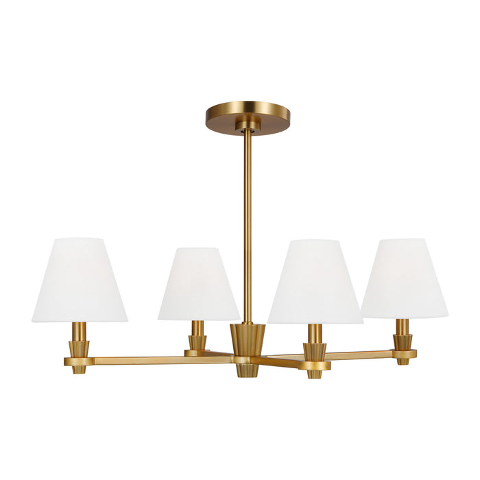 Visual Comfort Studio AC1114BBS Four Light Chandelier, Burnished Brass