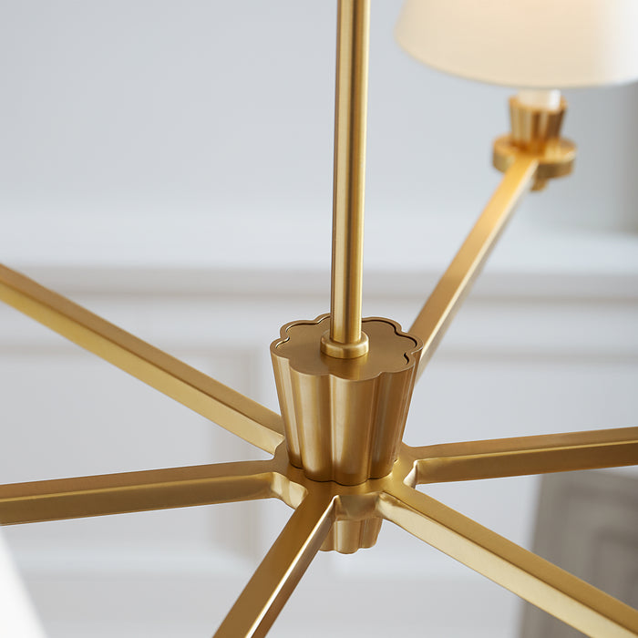 Visual Comfort Studio AC1126BBS Six Light Chandelier, Burnished Brass