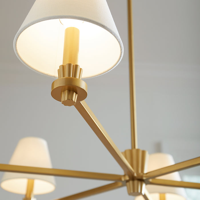 Visual Comfort Studio AC1126BBS Six Light Chandelier, Burnished Brass