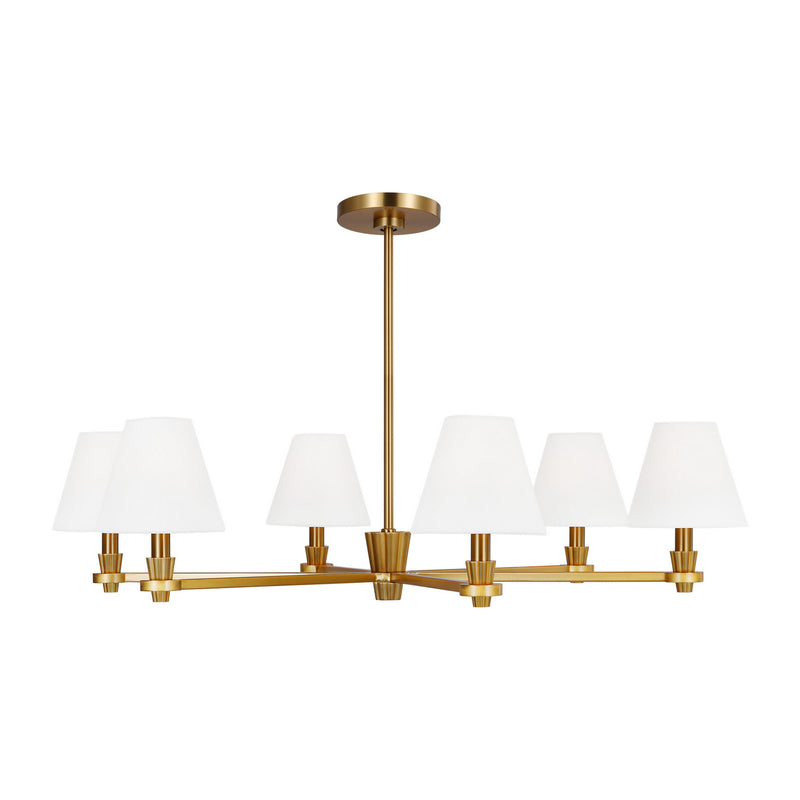 Visual Comfort Studio AC1126BBS Six Light Chandelier, Burnished Brass