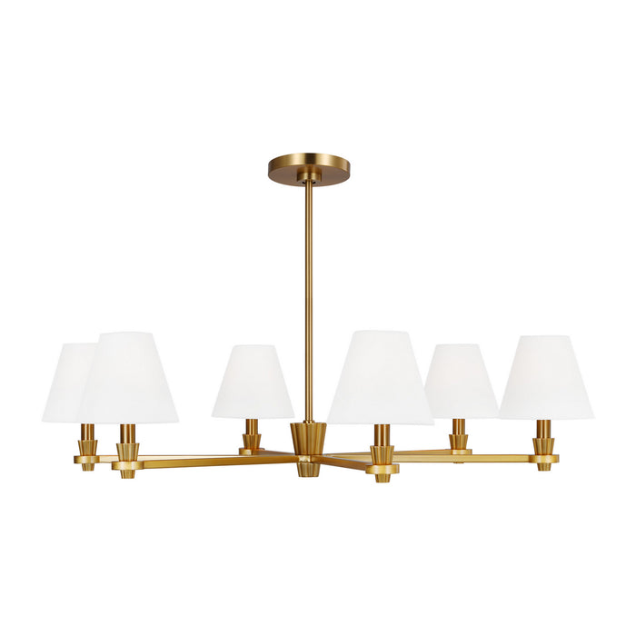 Visual Comfort Studio AC1126BBS Six Light Chandelier, Burnished Brass