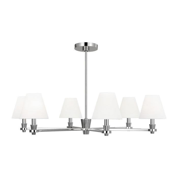 Visual Comfort Studio AC1126PN Six Light Chandelier, Polished Nickel