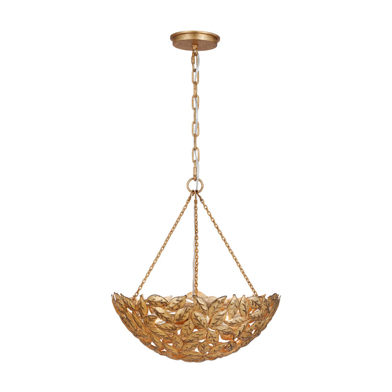 Visual Comfort Studio AP1193ADB Three Light Pendant, Antique Gild