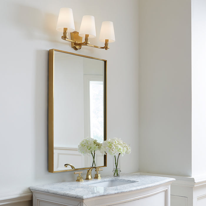 Visual Comfort Studio AV1003BBS Three Light Vanity, Burnished Brass