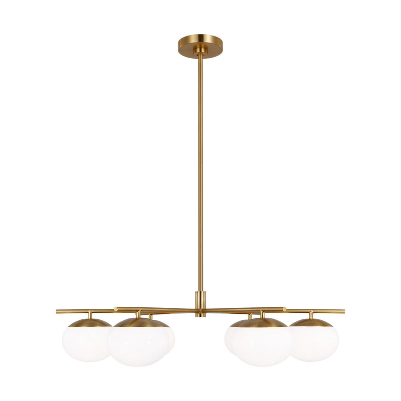 Visual Comfort Studio EC1246BBS Six Light Chandelier, Burnished Brass