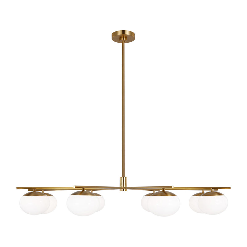 Visual Comfort Studio EC1258BBS Eight Light Chandelier, Burnished Brass