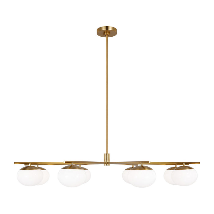 Visual Comfort Studio EC1258BBS Eight Light Chandelier, Burnished Brass
