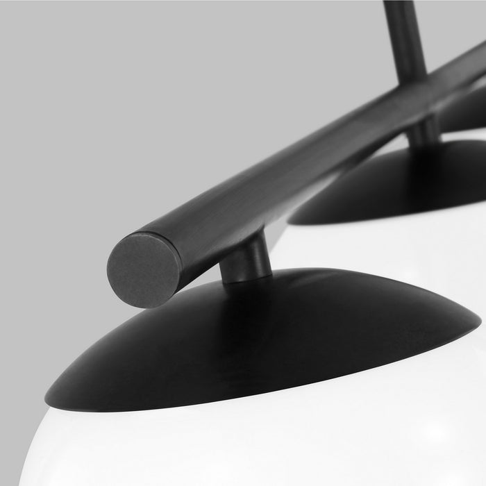 Visual Comfort Studio EC1264AI Four Light Linear Chandelier, Aged Iron