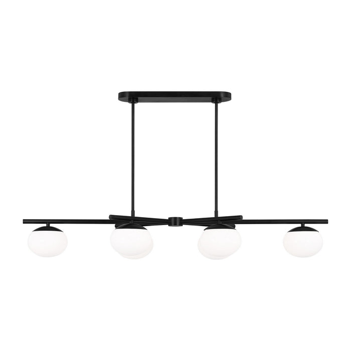 Visual Comfort Studio EC1276AI Six Light Linear Chandelier, Aged Iron