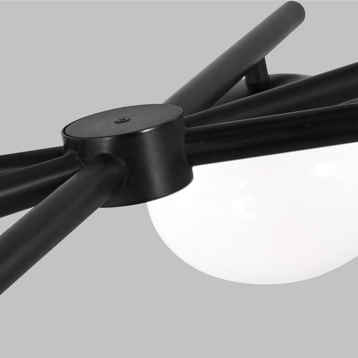 Visual Comfort Studio EC1276AI Six Light Linear Chandelier, Aged Iron