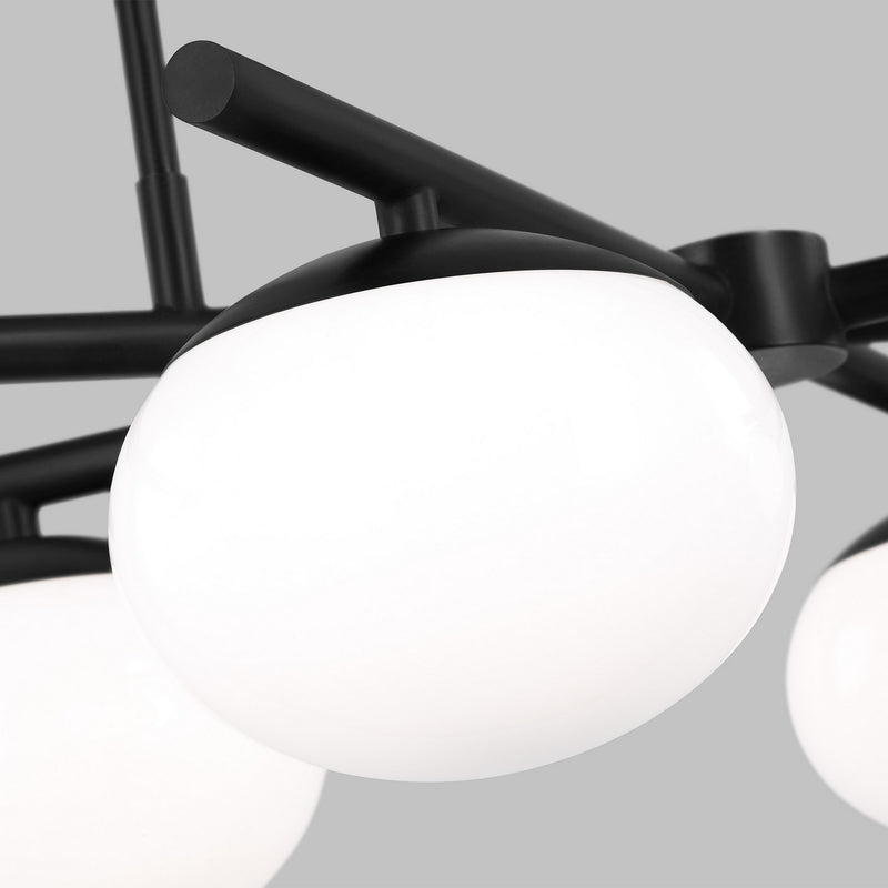Visual Comfort Studio EC1276AI Six Light Linear Chandelier, Aged Iron
