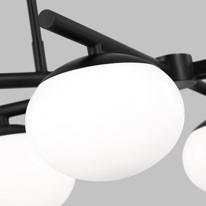 Visual Comfort Studio EC1276AI Six Light Linear Chandelier, Aged Iron