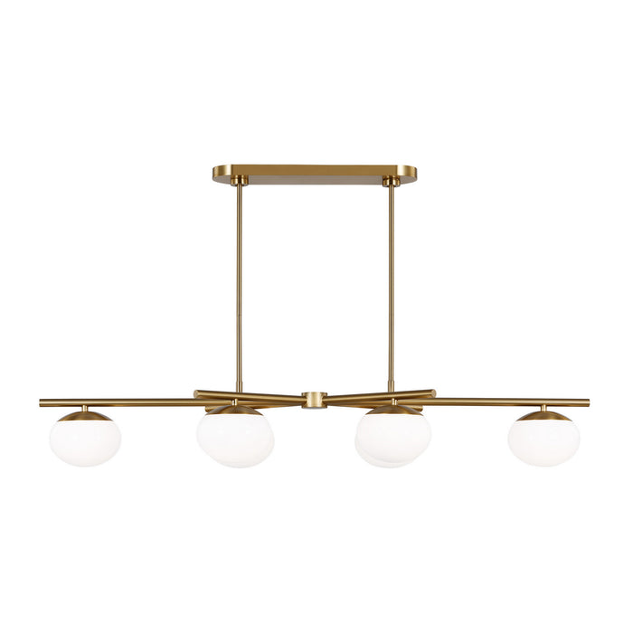 Visual Comfort Studio EC1276BBS Six Light Linear Chandelier, Burnished Brass