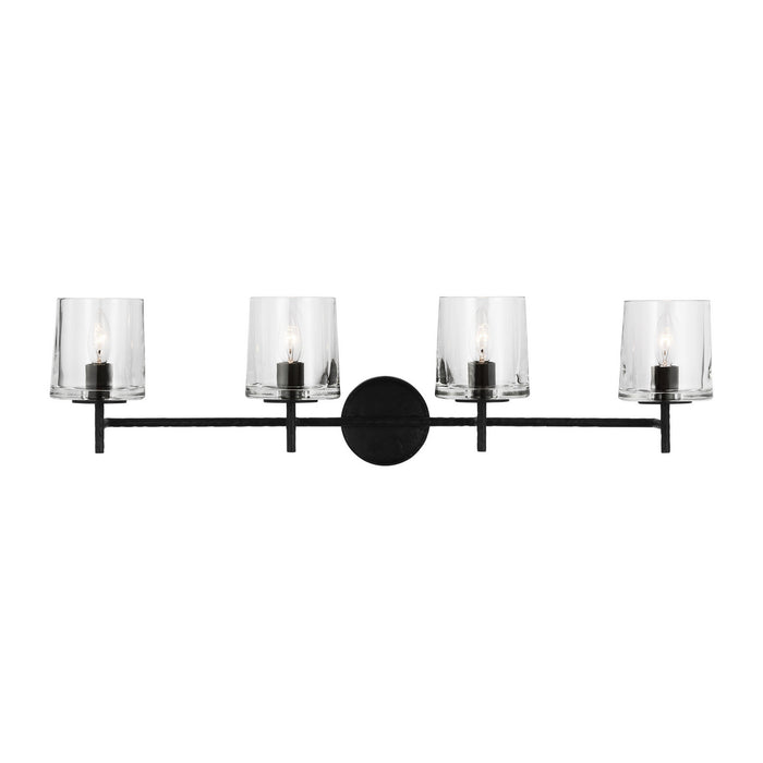 Visual Comfort Studio EV1004AI Four Light Vanity, Aged Iron