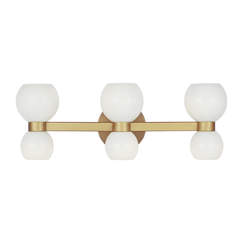 Visual Comfort Studio KSV1006BBSMG Six Light Vanity, Burnished Brass