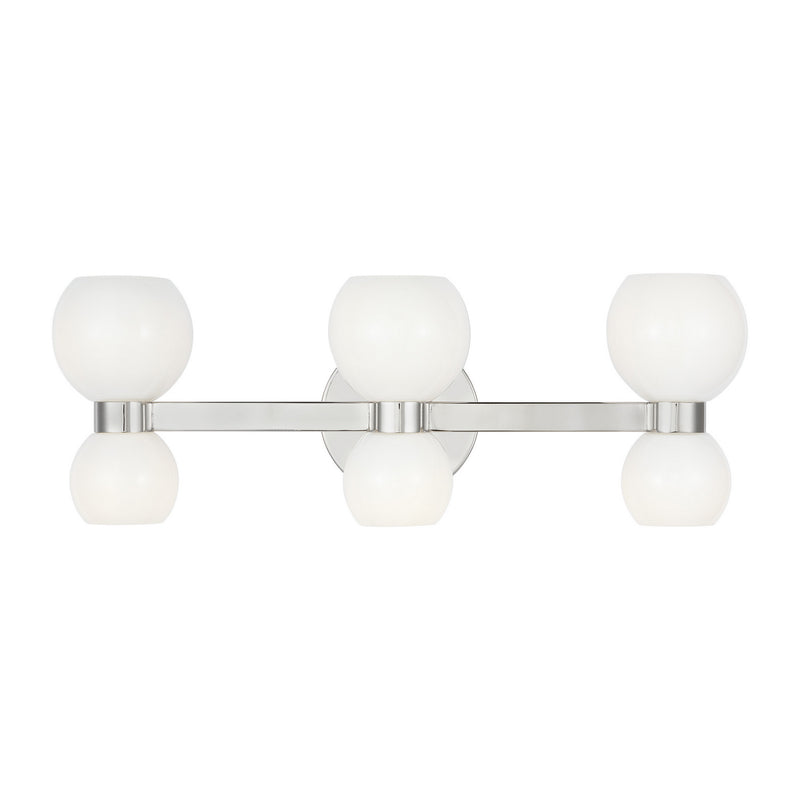 Visual Comfort Studio KSV1006PNMG Six Light Vanity, Polished Nickel