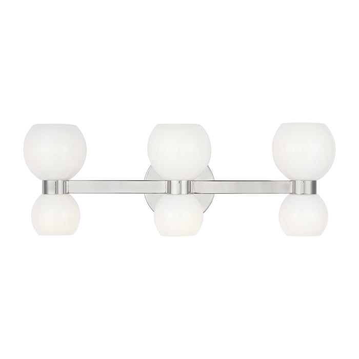 Visual Comfort Studio KSV1006PNMG Six Light Vanity, Polished Nickel