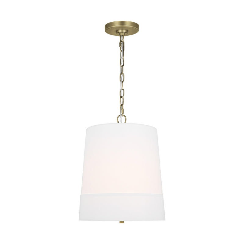 Visual Comfort Studio LP1081TWBWLW One Light Pendant, Time Worn Brass