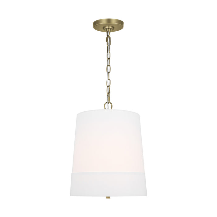 Visual Comfort Studio LP1081TWBWLW One Light Pendant, Time Worn Brass