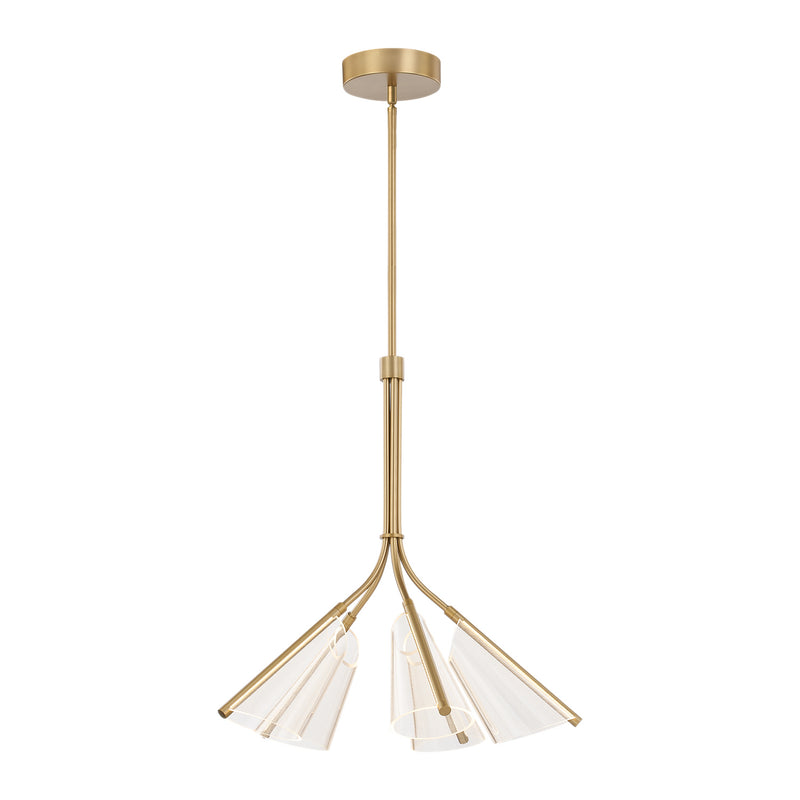 Kuzco Lighting CH62628-BG/LG LED Chandelier, Brushed Gold/Light Guide