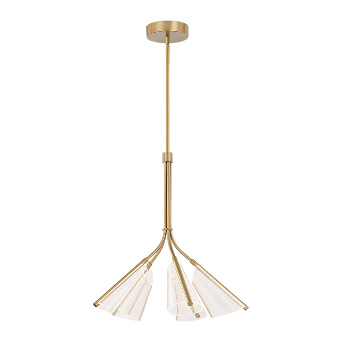 Kuzco Lighting CH62628-BG/LG LED Chandelier, Brushed Gold/Light Guide