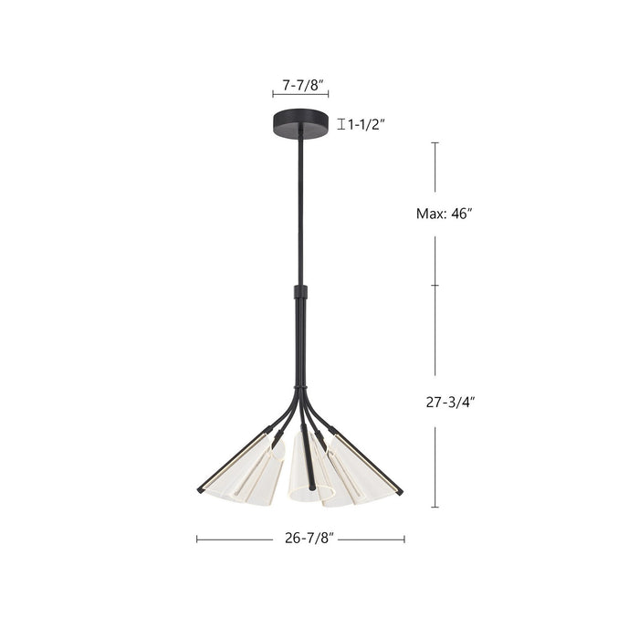 Kuzco Lighting CH62628-BK/LG LED Chandelier, Black/Light Guide