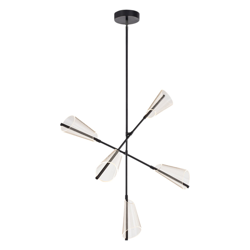 Kuzco Lighting CH62737-BK/LG LED Chandelier, Black/Light Guide