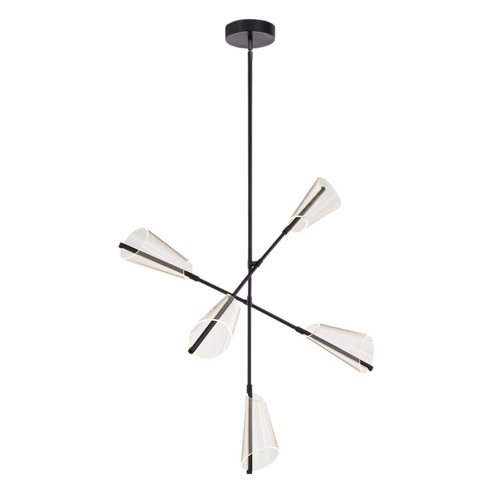 Kuzco Lighting CH62737-BK/LG LED Chandelier, Black/Light Guide