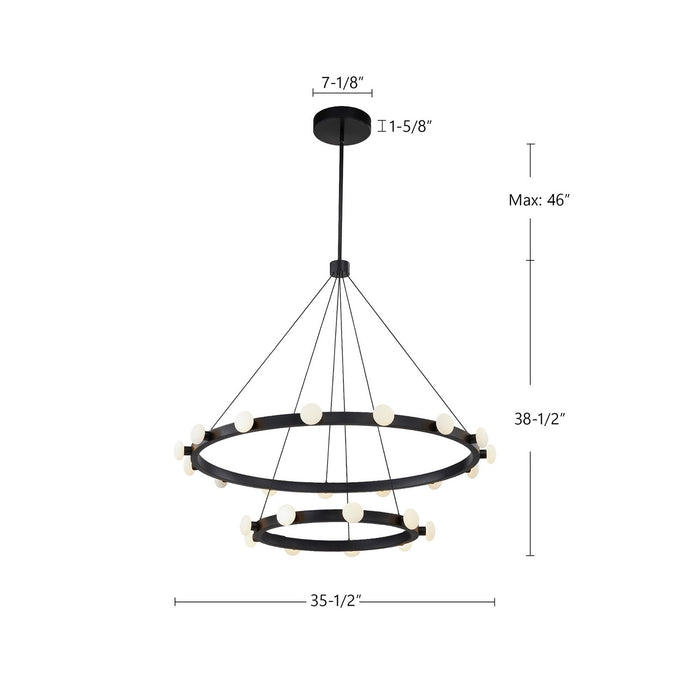 Kuzco Lighting CH63436-BK LED Chandelier, Black