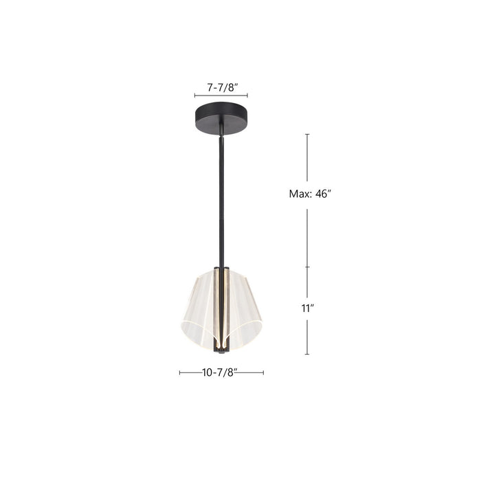 Kuzco Lighting PD62511-BK/LG LED Pendant, Black/Light Guide