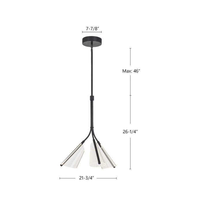 Kuzco Lighting PD62622-BK/LG LED Pendant, Black/Light Guide