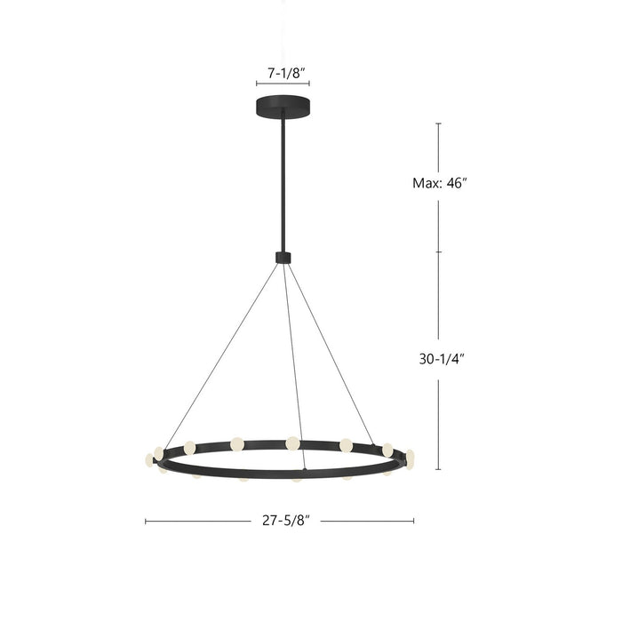 Kuzco Lighting PD63428-BK LED Pendant, Black