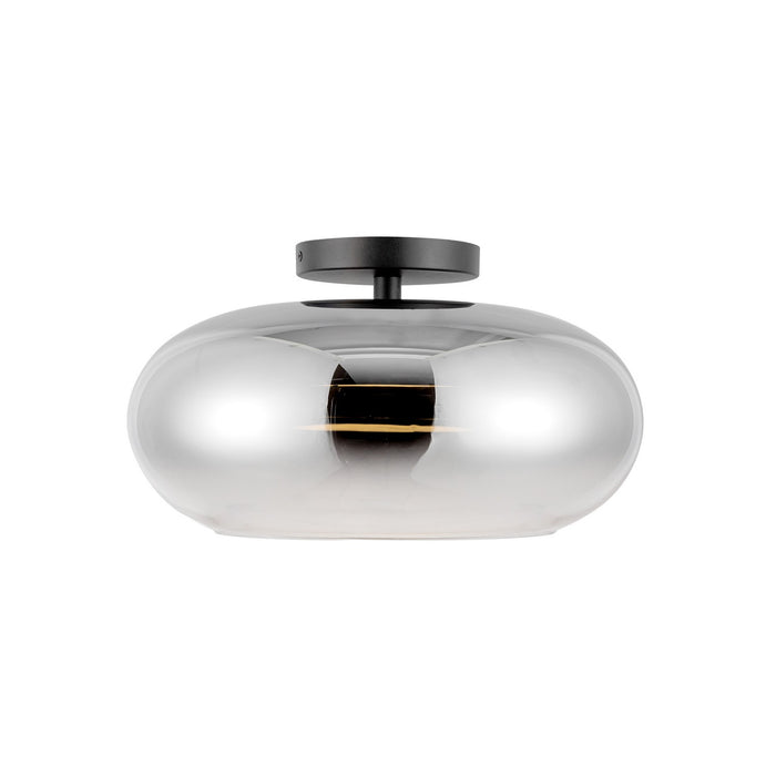 Kuzco Lighting SF62014-BK/CH LED Semi-Flush Mount, Black/Chrome