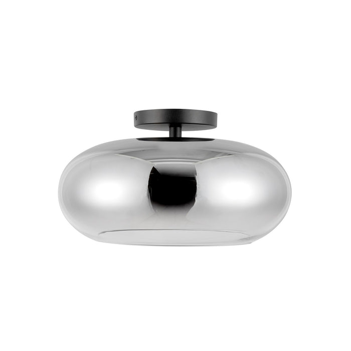 Kuzco Lighting SF62014-BK/CH LED Semi-Flush Mount, Black/Chrome