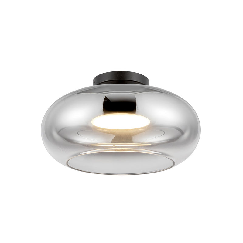 Kuzco Lighting SF62014-BK/CH LED Semi-Flush Mount, Black/Chrome