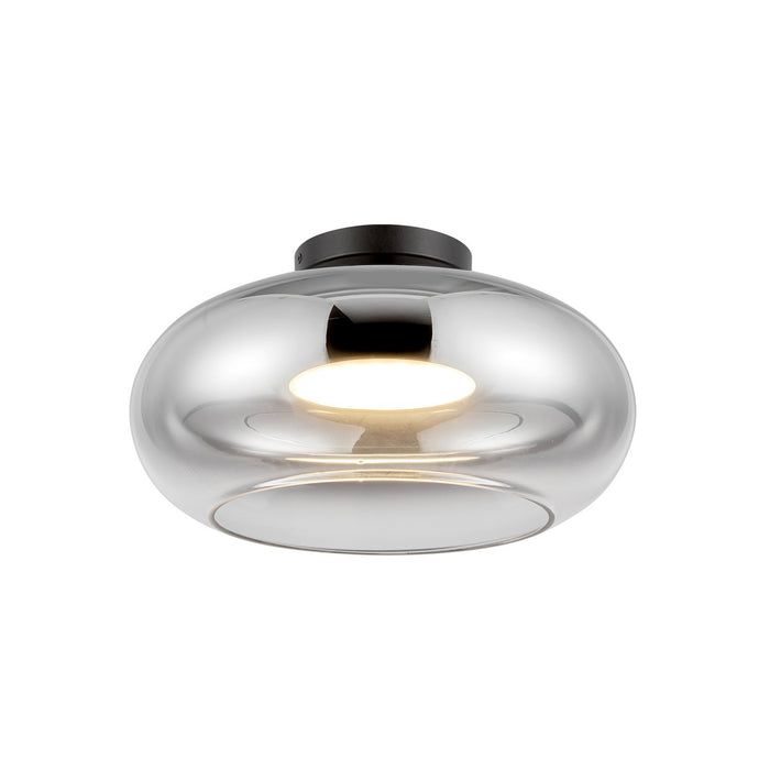 Kuzco Lighting SF62014-BK/CH LED Semi-Flush Mount, Black/Chrome