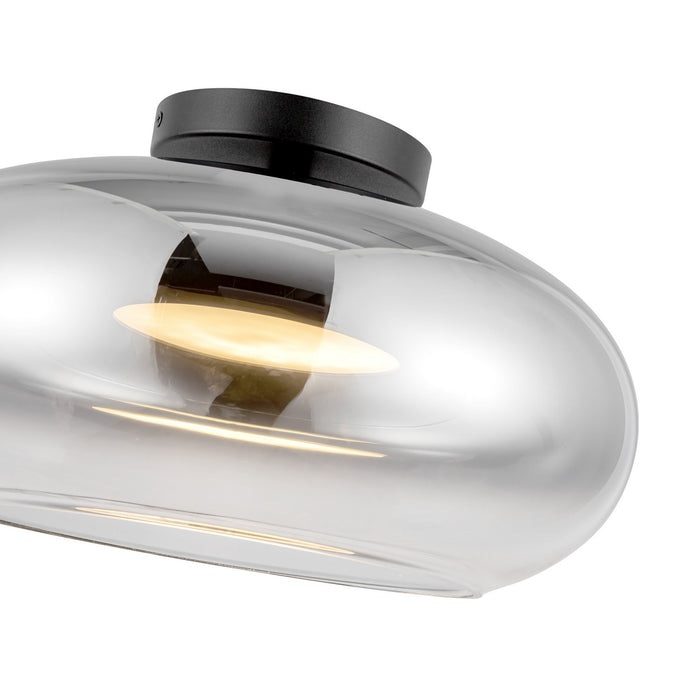 Kuzco Lighting SF62014-BK/CH LED Semi-Flush Mount, Black/Chrome