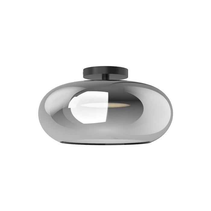 Kuzco Lighting SF62014-BK/CH LED Semi-Flush Mount, Black/Chrome
