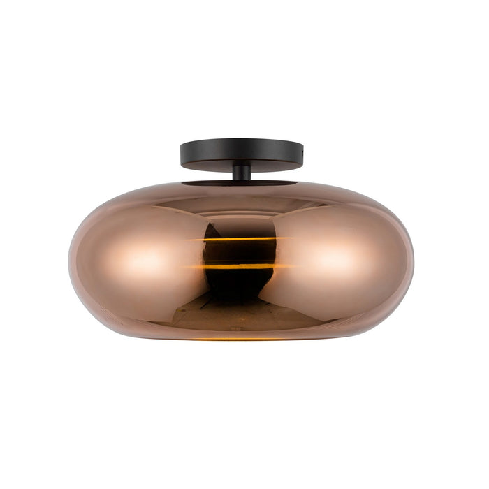 Kuzco Lighting SF62014-BK/CP LED Semi-Flush Mount, Black/Copper