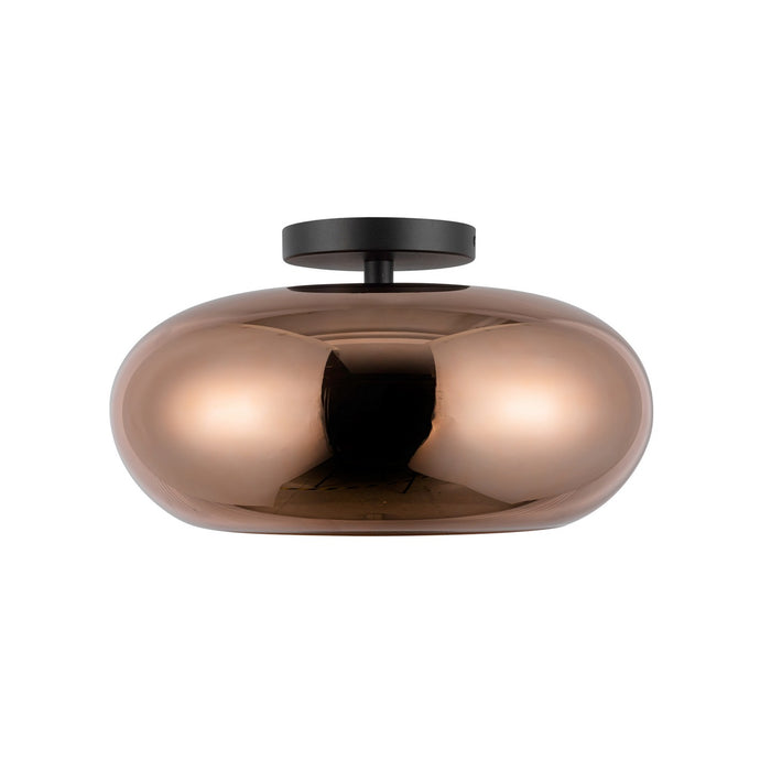 Kuzco Lighting SF62014-BK/CP LED Semi-Flush Mount, Black/Copper