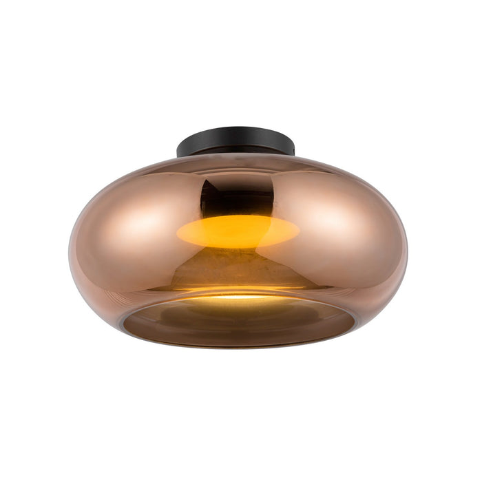 Kuzco Lighting SF62014-BK/CP LED Semi-Flush Mount, Black/Copper