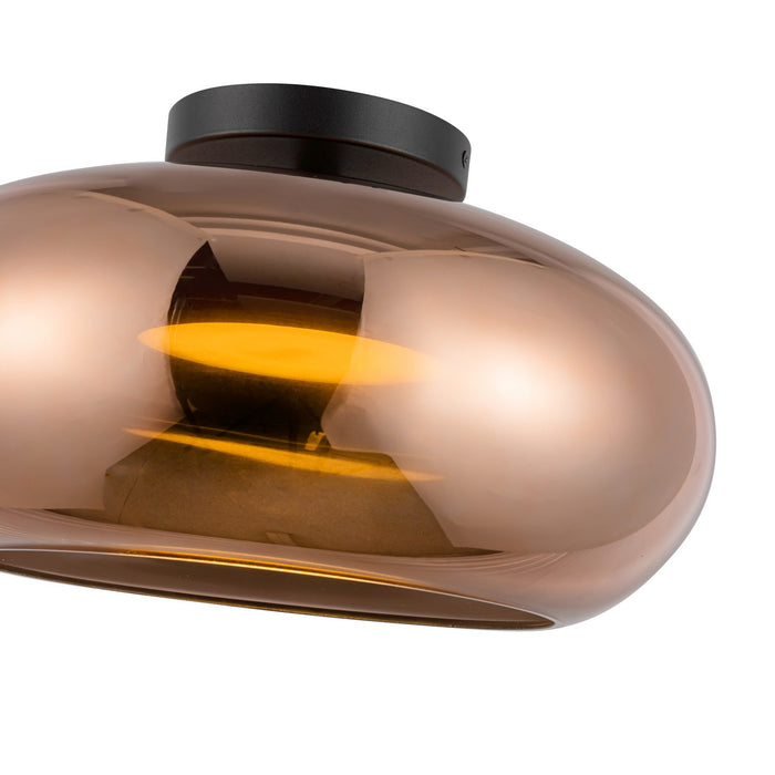 Kuzco Lighting SF62014-BK/CP LED Semi-Flush Mount, Black/Copper