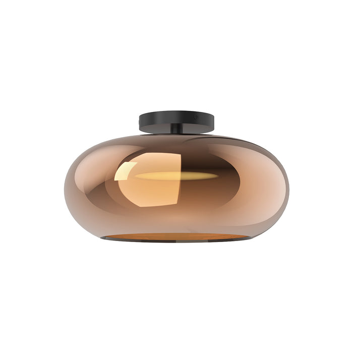Kuzco Lighting SF62014-BK/CP LED Semi-Flush Mount, Black/Copper