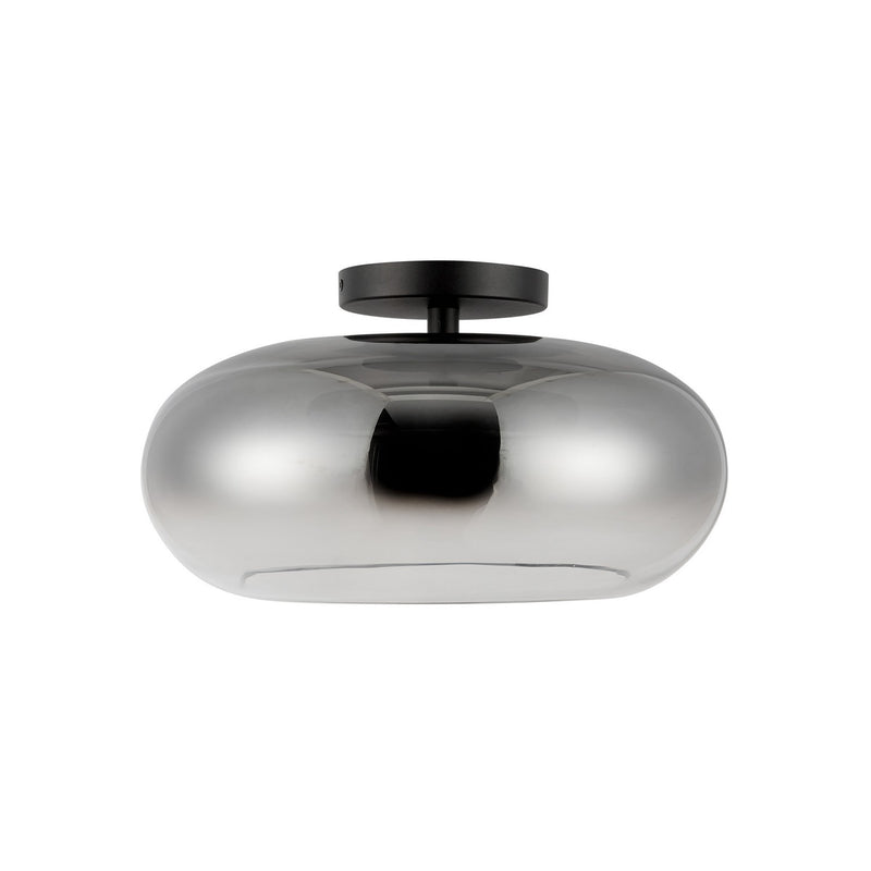 Kuzco Lighting SF62014-BK/SM LED Semi-Flush Mount, Black/Smoked
