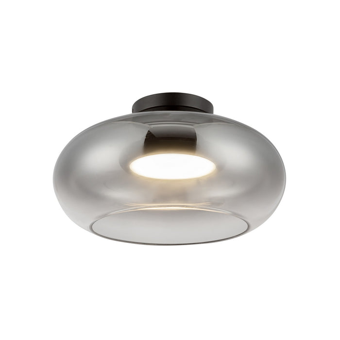 Kuzco Lighting SF62014-BK/SM LED Semi-Flush Mount, Black/Smoked