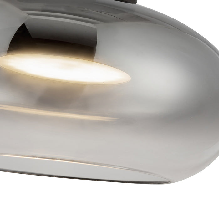 Kuzco Lighting SF62014-BK/SM LED Semi-Flush Mount, Black/Smoked